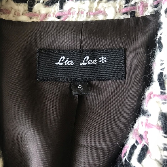 Lia Lee black, pink, and white boucle jacket - Picture 5 of 5